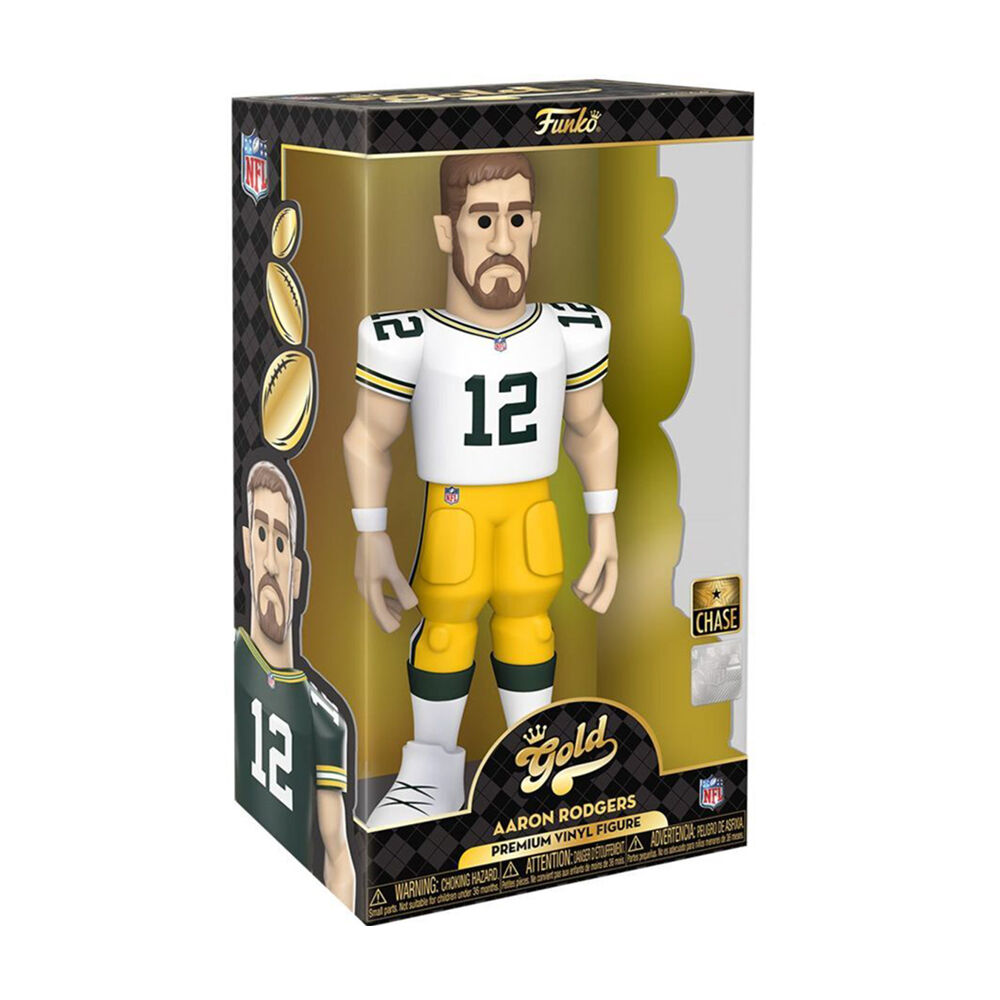 NFL Football Aaron Rodgers Packers Gold Vinyl Action Figure Toy 12in