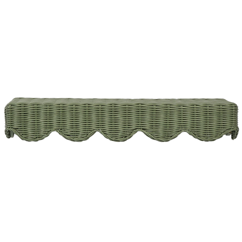 Belle Rattan Woven Hanging Wall Shelf 60x25cm - Green