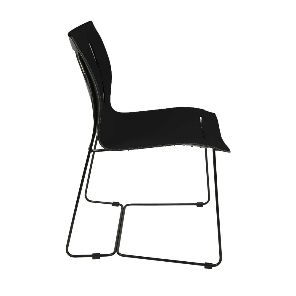 Belle Hurst Iron Dining Chair Living Room Furniture 59x83cm - Black
