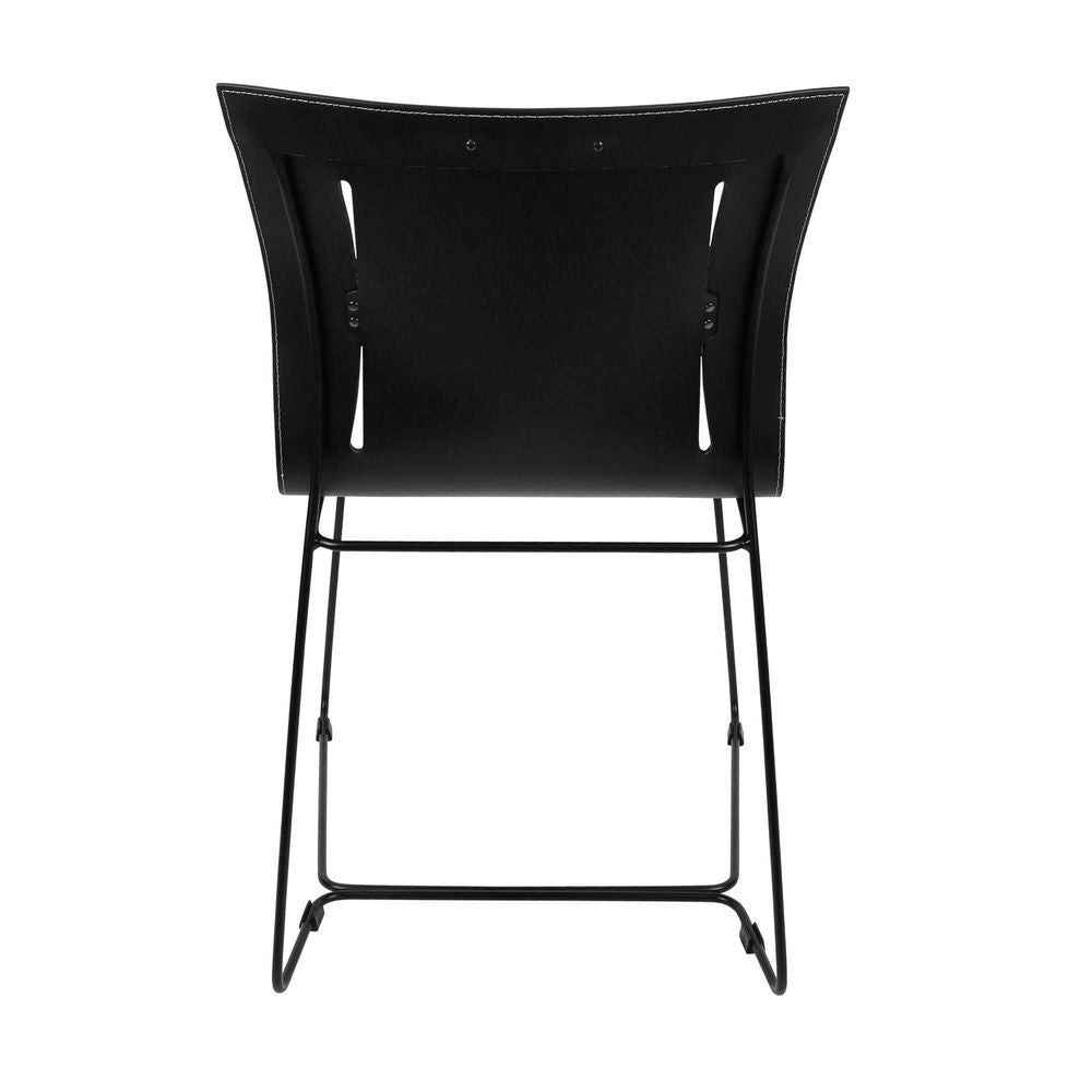 Belle Hurst Iron Dining Chair Living Room Furniture 59x83cm - Black
