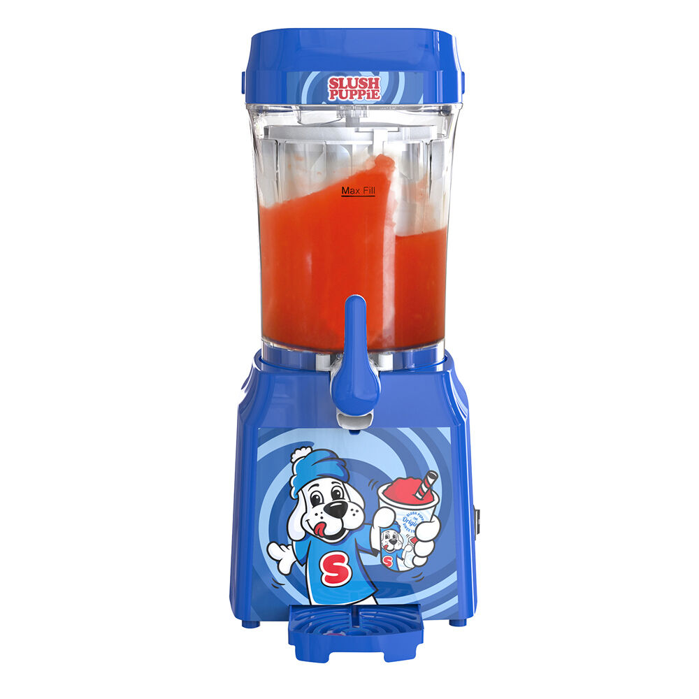 Slush Puppie 1L Slushie Machine & Syrup Set Blue Raspberry/Strawberry 500ml