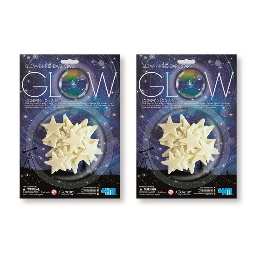 2PK 4M Glow Stars In The Dark Bright w/ Adhesive Tape Kids Toy 8y+