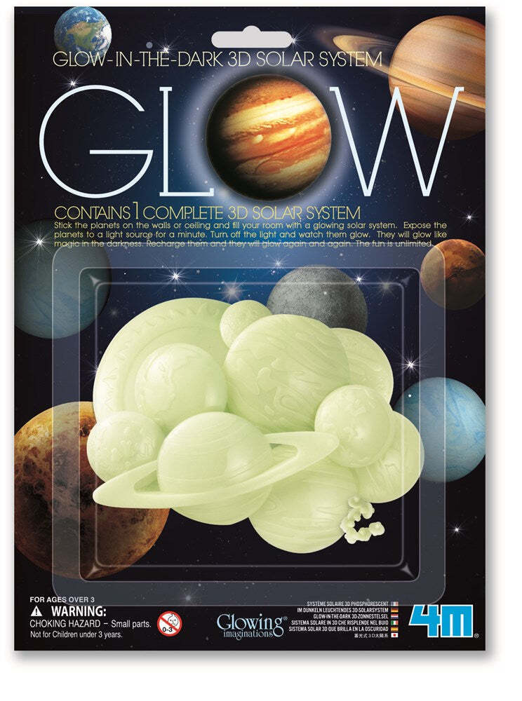 2PK 4M Glow 3D Solar System w/ Adhesive Tape Kids Toy 3y+