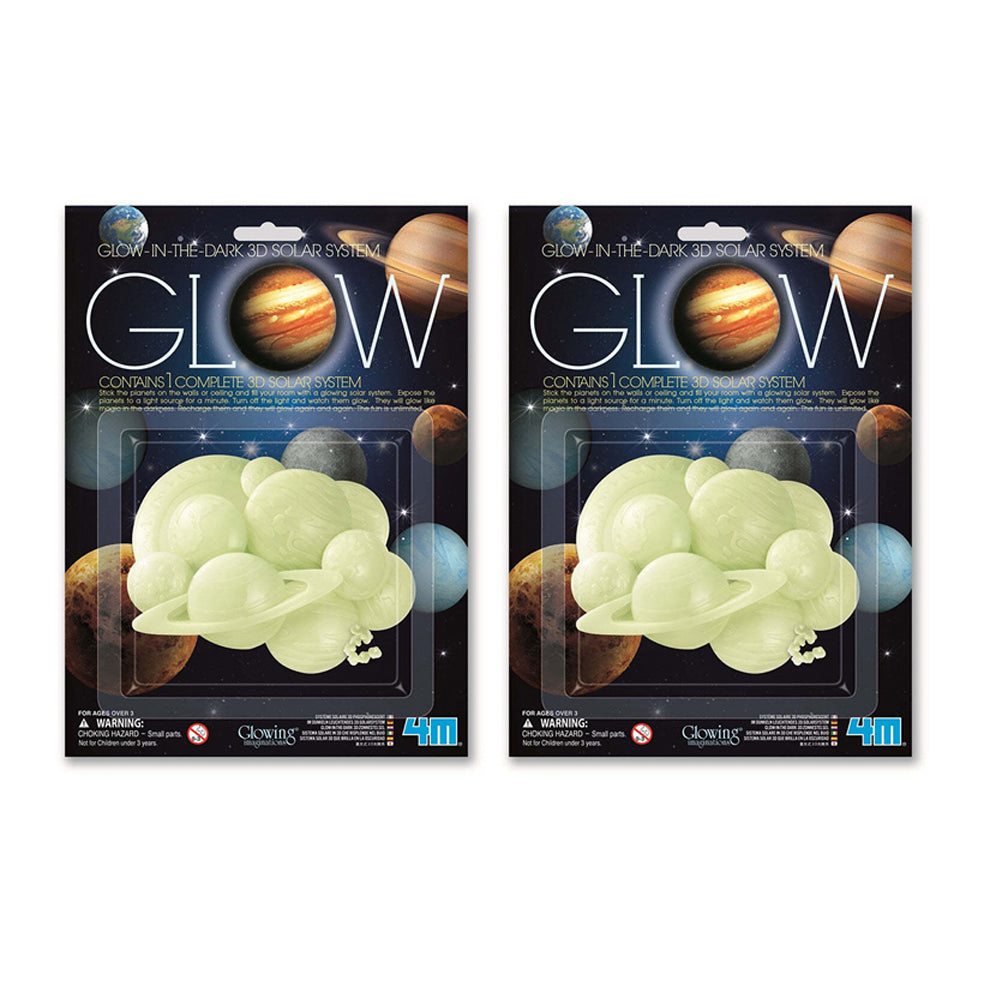 2PK 4M Glow 3D Solar System w/ Adhesive Tape Kids Toy 3y+