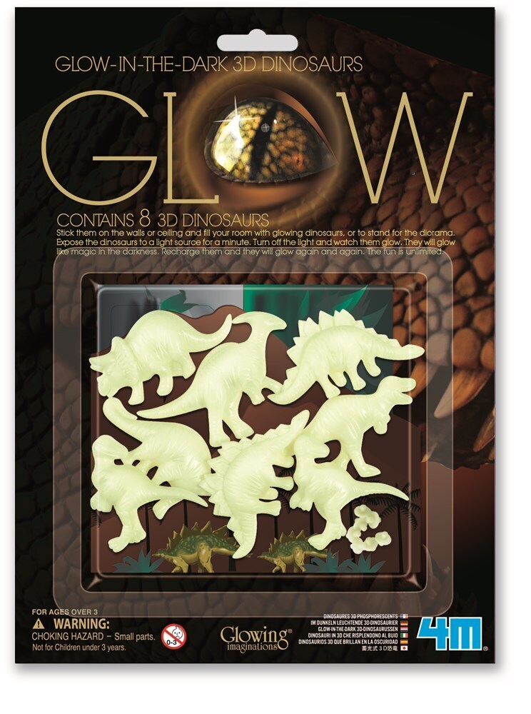2PK 4M Glow Dinosaurs Kids/Toddler Room Display Toy 8y+