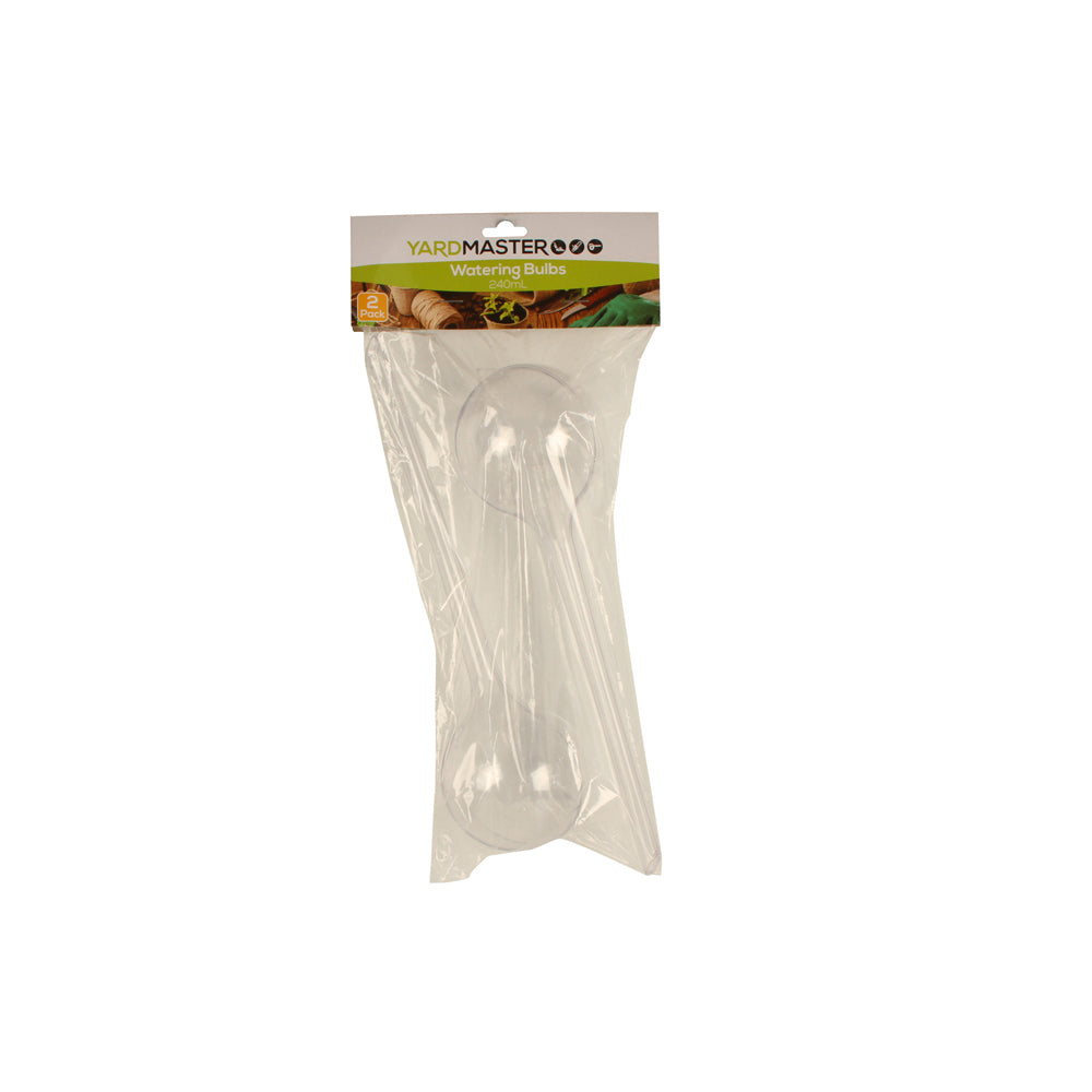 4x 2pc Yard Master Plastic Self Watering Bulbs Indoor/Outdoor Garden 25x6cm Clear