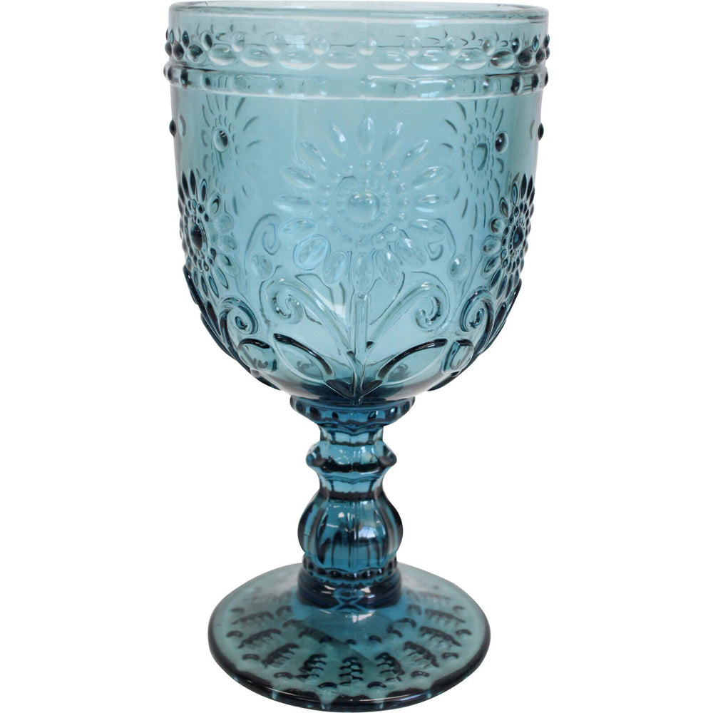 2PK LVD Stemmed Garden 16cm Red Wine Glass Drinking Glassware Cup - Smoke Blue