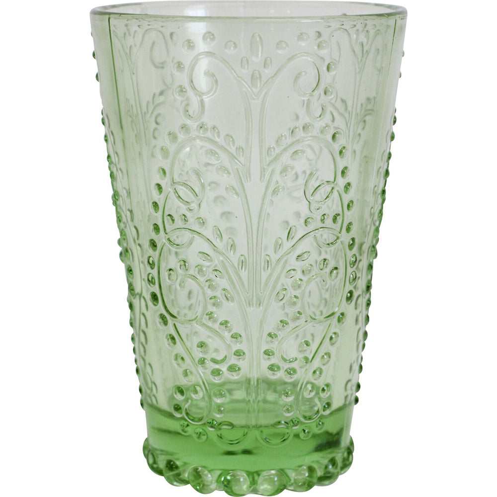 2PK LVD Glass 13cm Water/Juice Drinking Tumbler Cup - Apple Green