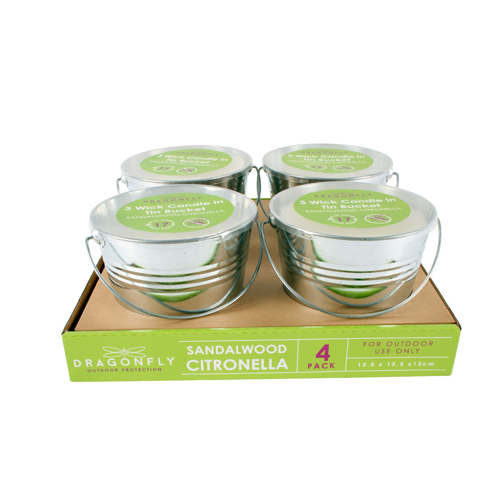 Dragonfly 3-Wick Sandalwood Citronella 15cm Wax Candle