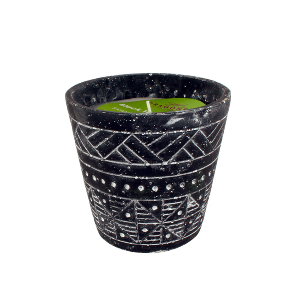 2PK Dragonfly Black Terracotta Citronella 13cm Wax Candle