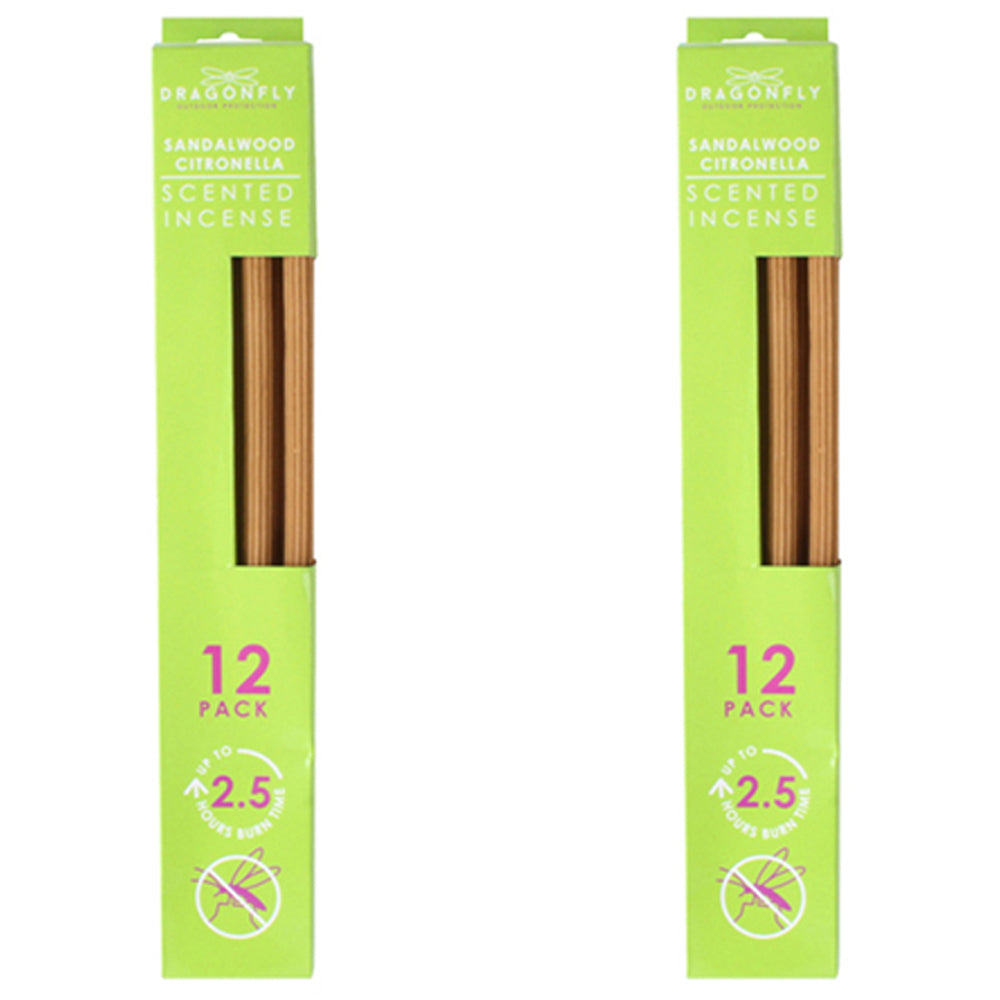 2PK 12PK Dragonfly 36cm Scented Incense Sticks Sandalwood Citronella