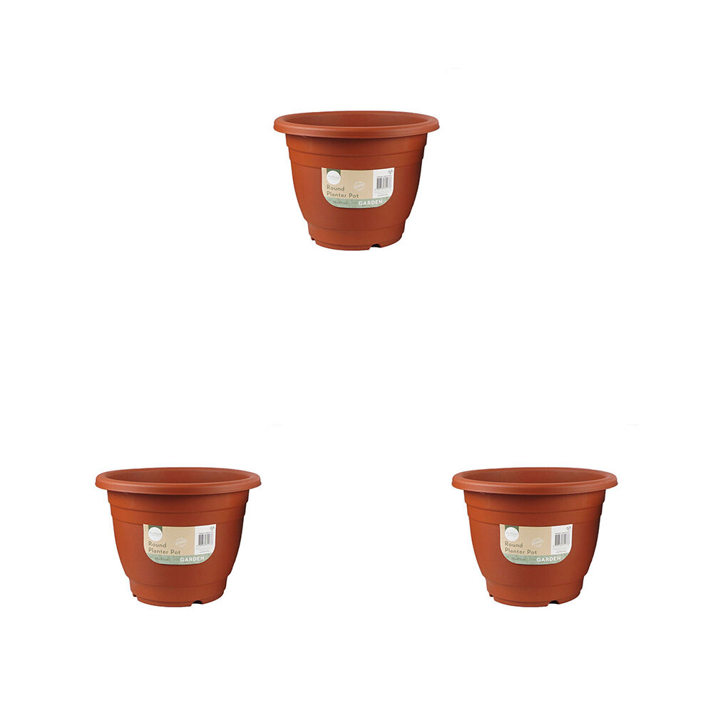 3PK Antheia Green Homewares 36x27cm Round Planter Pot Green/Terracotta