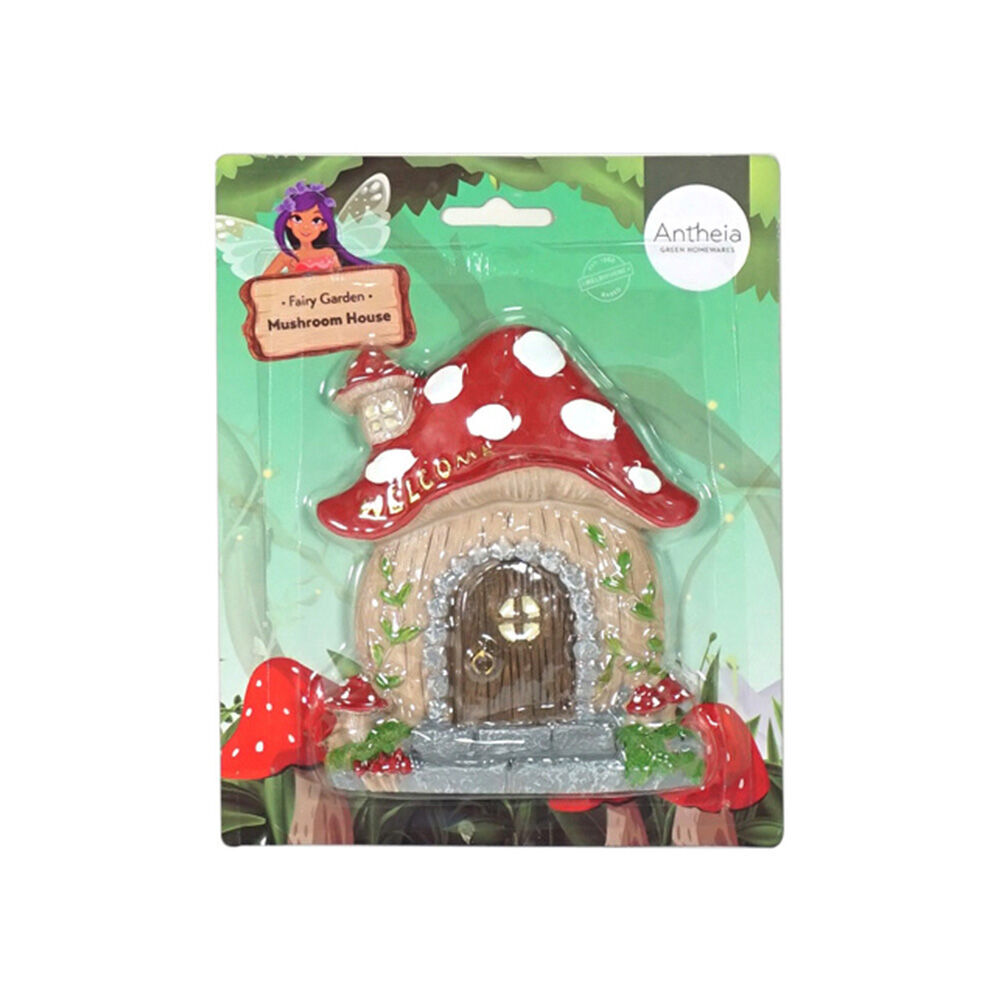 3PK Antheia Green Homewares Fairy Garden Mushroom House 20cm