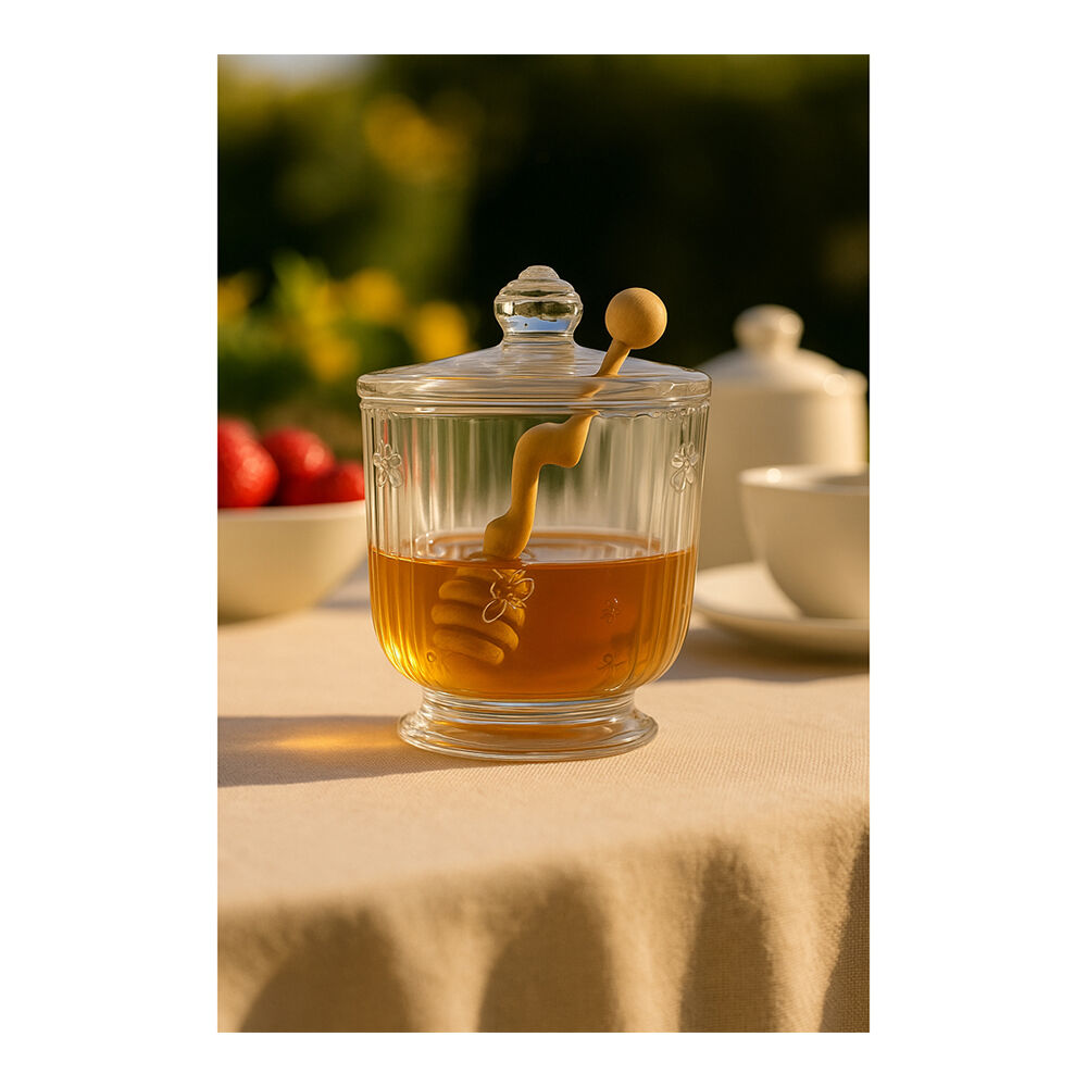 NF Living Honey Vessel 350ml 9.5x11.5cm Jar Glass Kitchen Organisers Clear