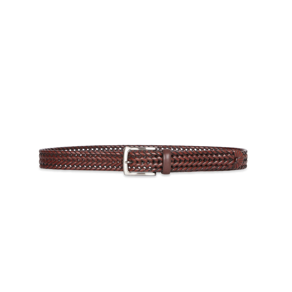 Geoffrey Beene Leather Woven Men's Formal Belt - Brown