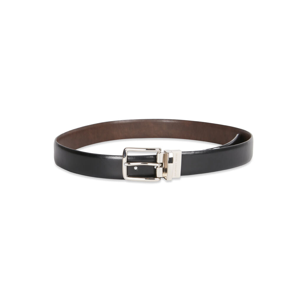 Geoffrey Beene Leather Pin Buckle Revo Belt - Black/Tan