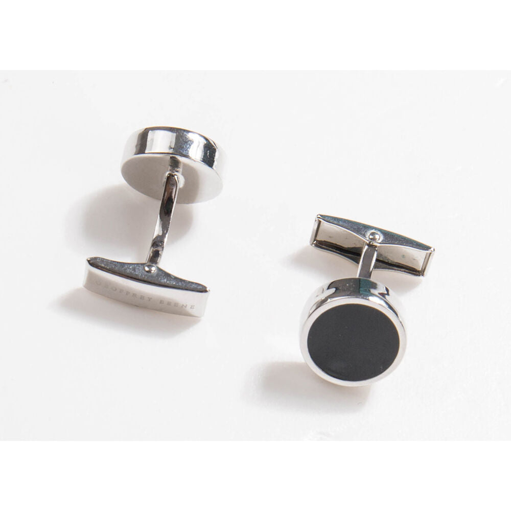 Geoffrey Beene Metal Alloy Black Stone Accented Men's Formal Cufflink