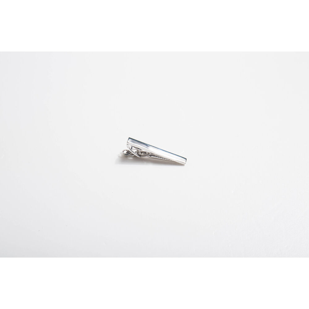Geoffrey Beene Alligator Clip Dress Tie Bar - Silver