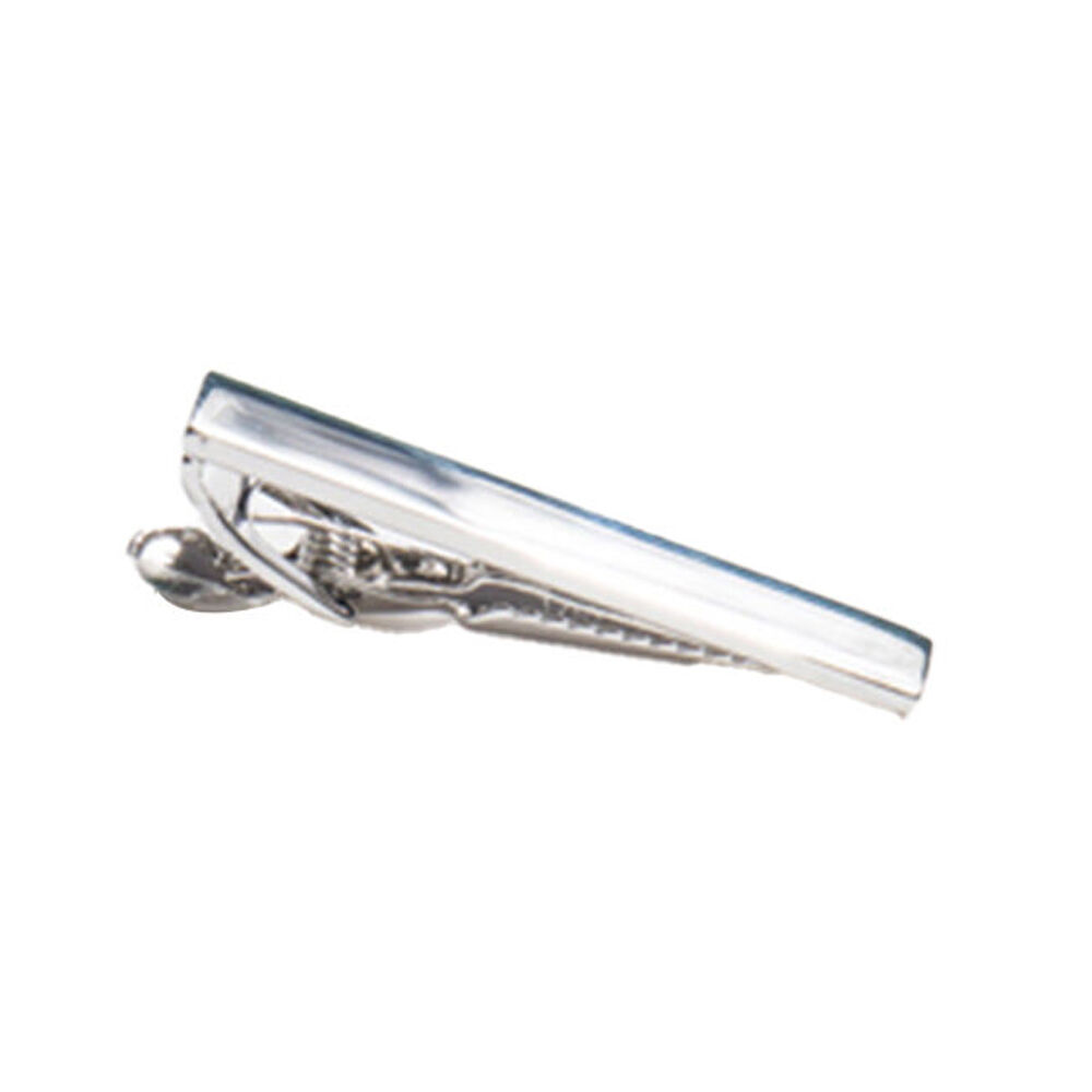 Geoffrey Beene Alligator Clip Dress Tie Bar - Silver