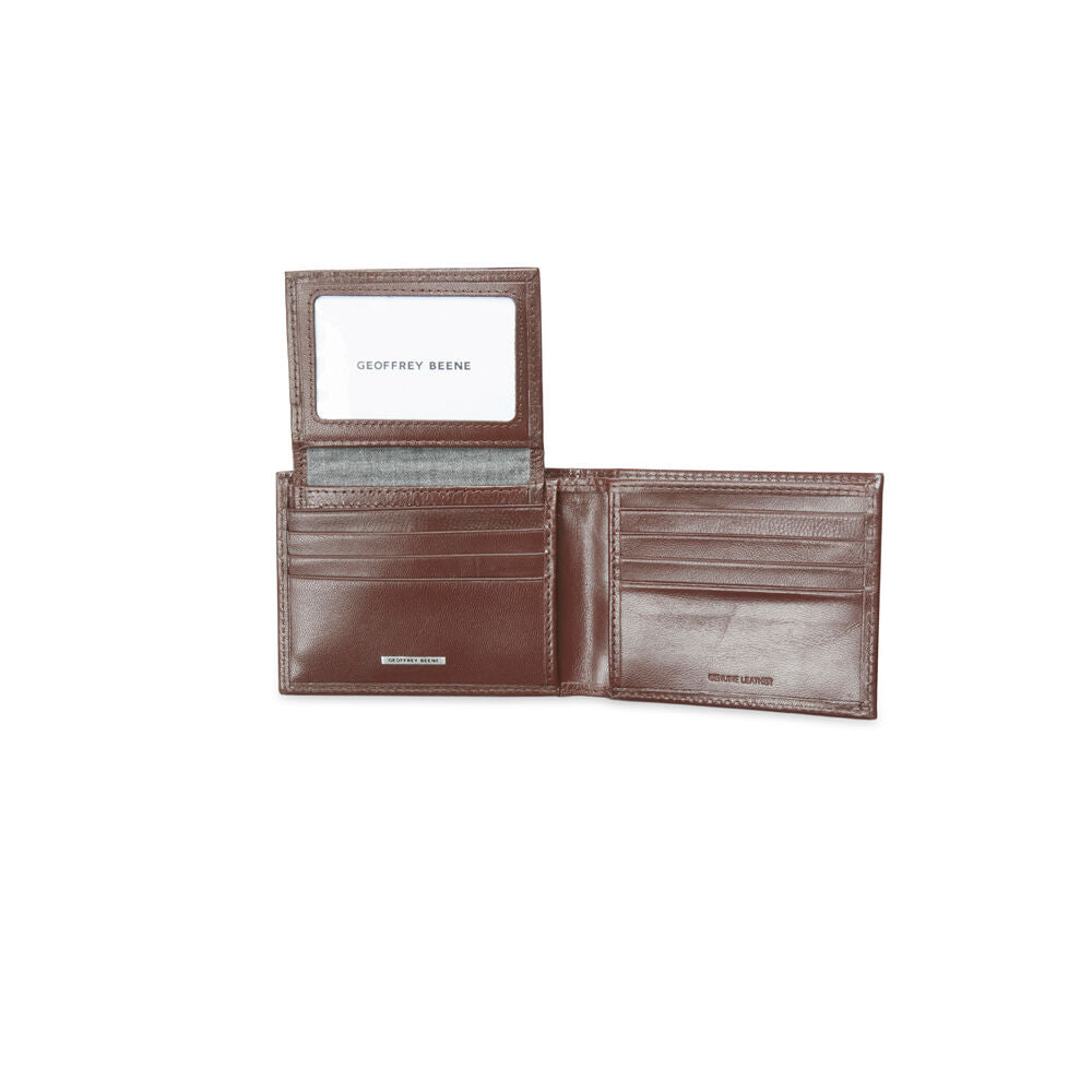Geoffrey Beene Leather Bi-fold Men's Wallet Removable Case - Tan