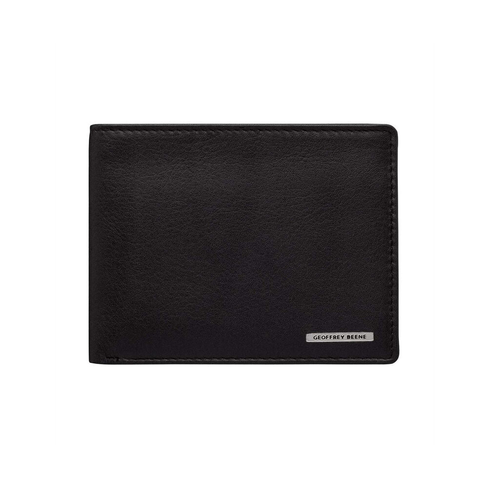 Geoffrey Beene Leather L-Fold Wallet w/ ID Window 23x9.5cm - Black