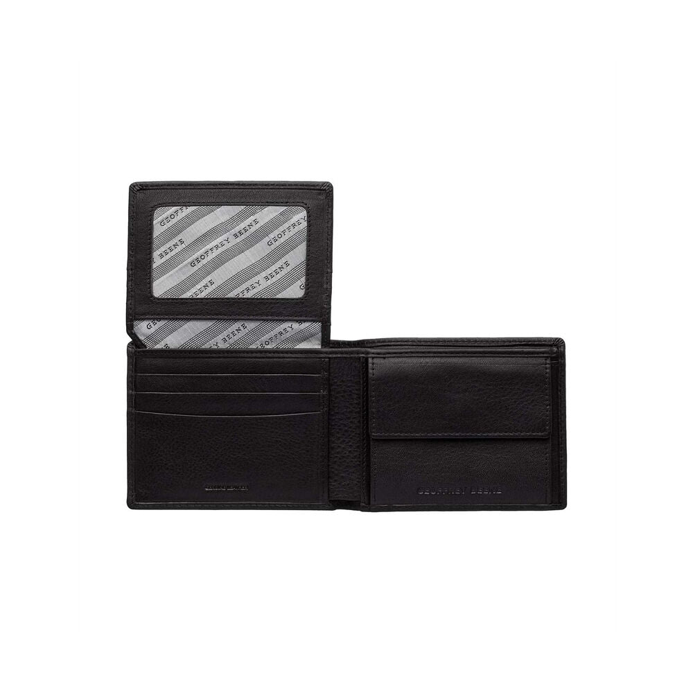 Geoffrey Beene Leather L-Fold Wallet w/ ID Window 23x9.5cm - Black