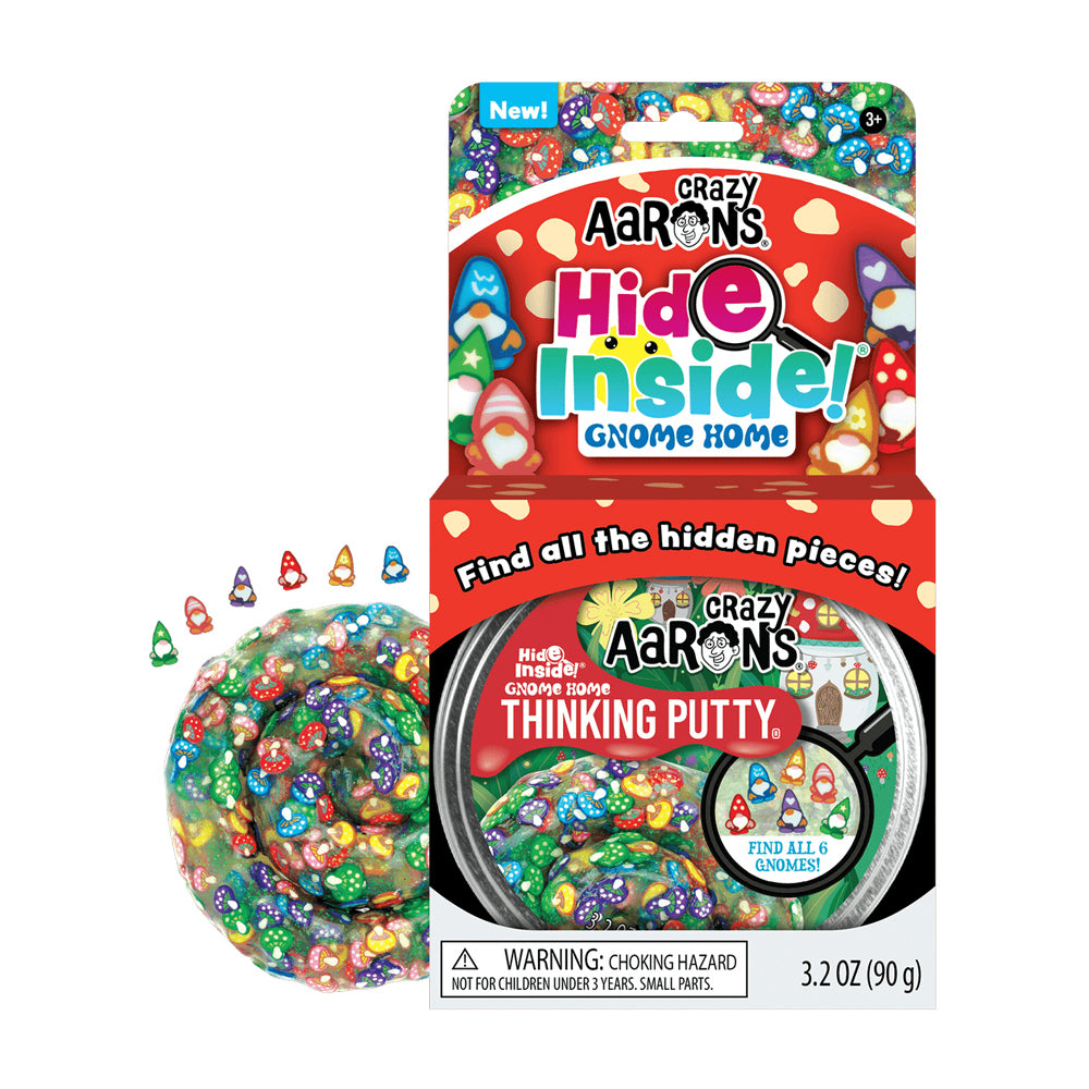 2PK Crazy Aarons Thinking Putty Gnome Home Hide Inside Toy 10cm 3y+