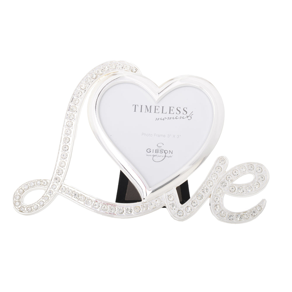 2PK Gibson Gifts Love Heart 3x3'' Photo Frame Home Decor Silver