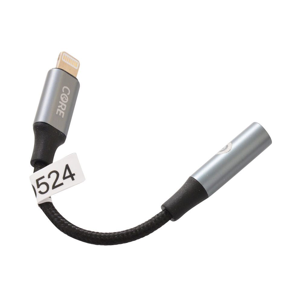 Core Essentials 3.5mm Jack to 8-Pin Audio Adaptor - Black