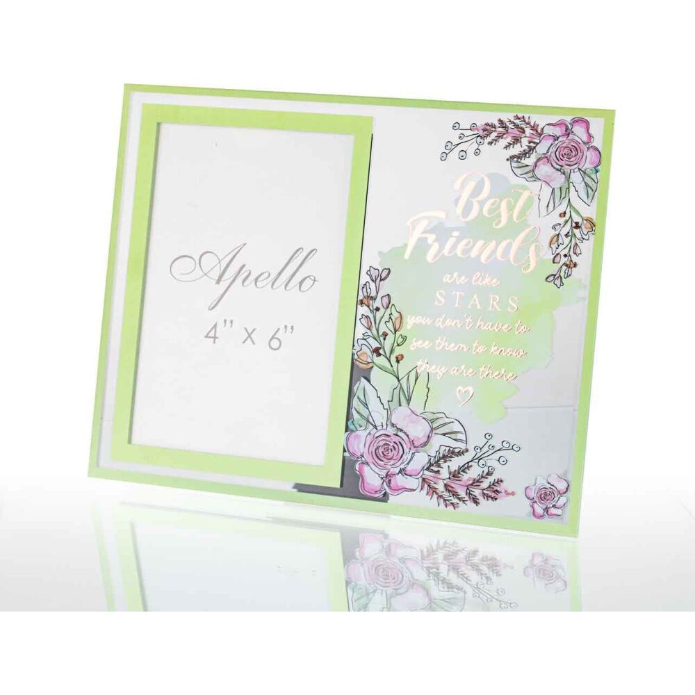 2PK LMD Glass Best Friends Wellness Photo Frame Decor 18x19cm