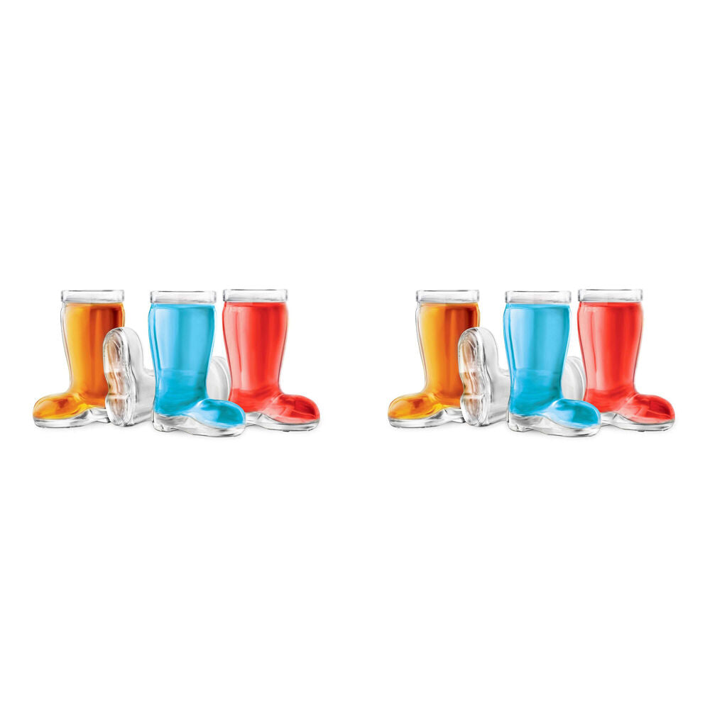 8pc Final Touch Boot Shot Glasses Set Drinkware 44ml - Clear