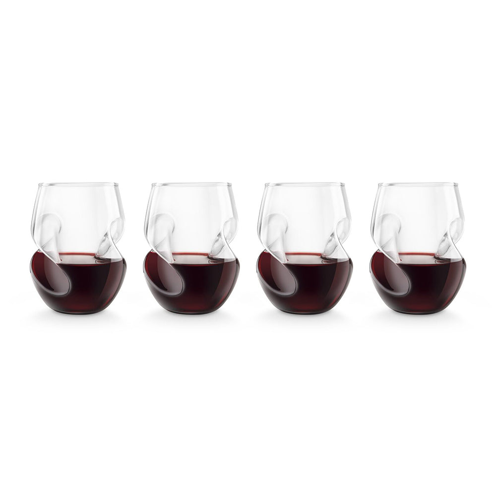 4pc Final Touch Conundrum Red Wine Glasses Clear