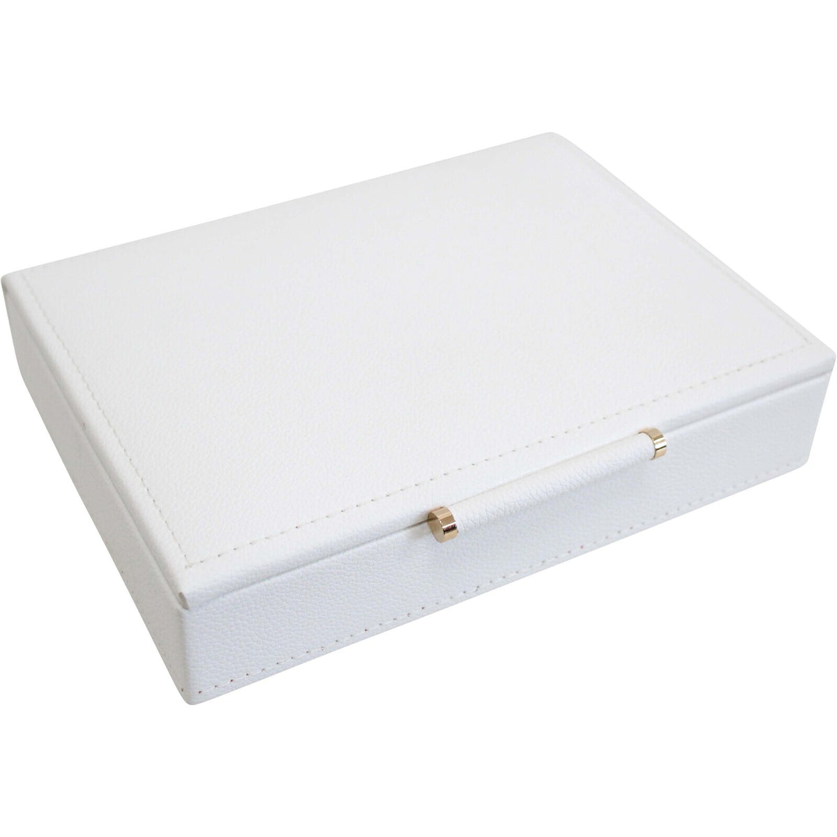 LVD MDF 17.5x13.5cm Jewellery Box Storage Low Rectangle - White