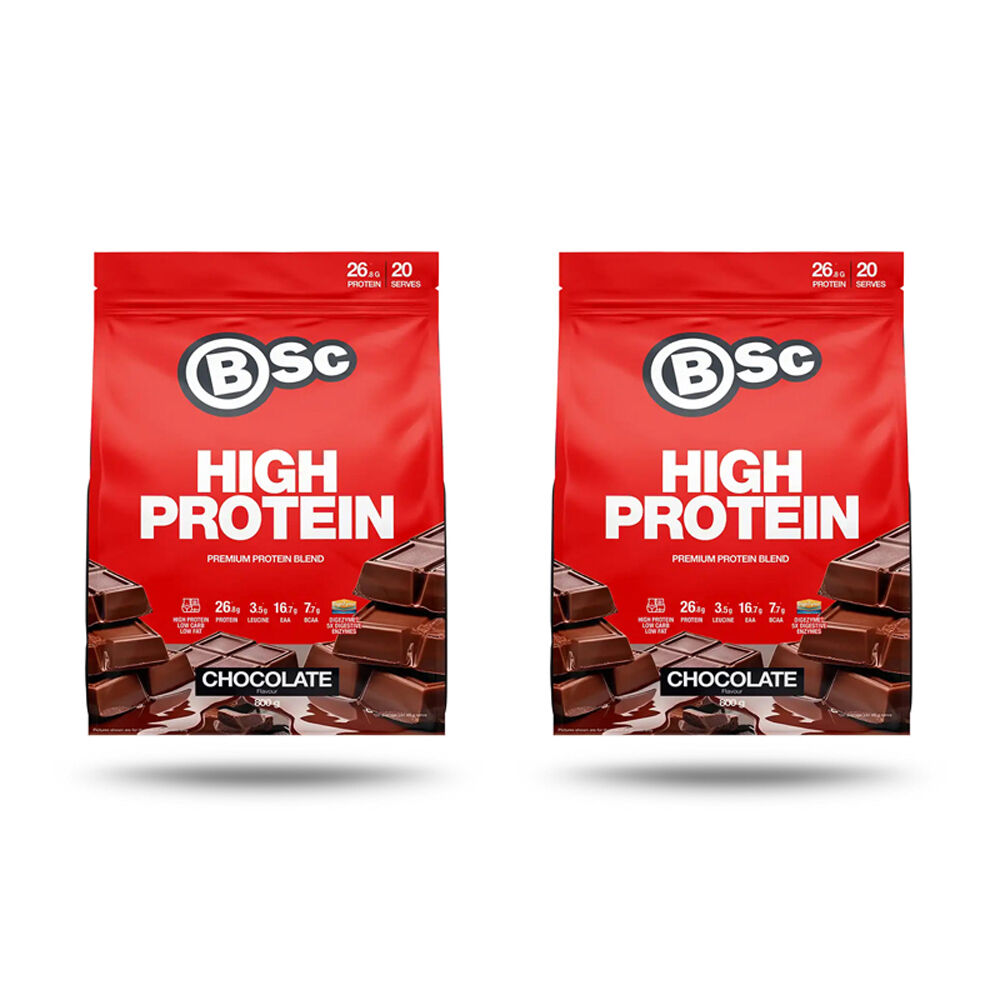 2PK BSc 27g High Protein Low Carb Powder Post Workout 20 Serves 800g Chocolate