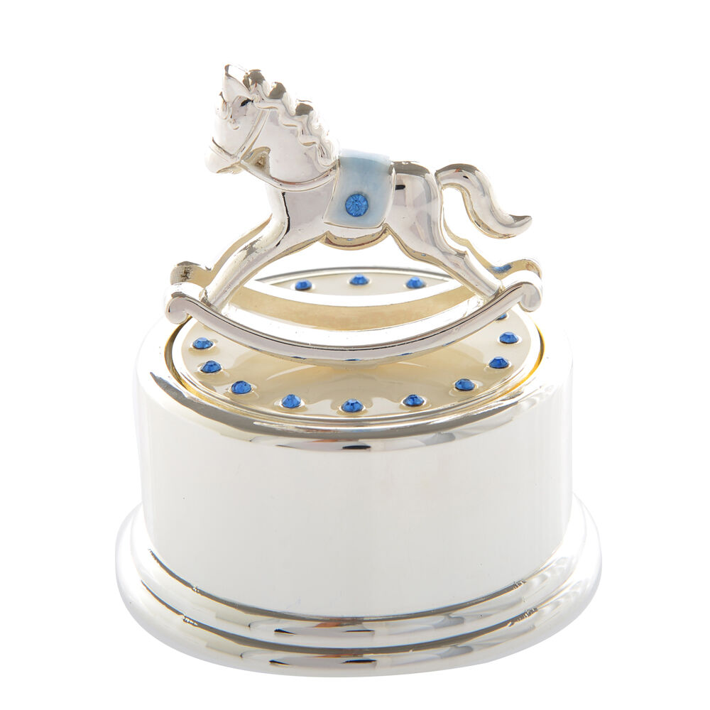 Gibson Gifts Baby Boy Rocking Horse Musical Tabletop Decor