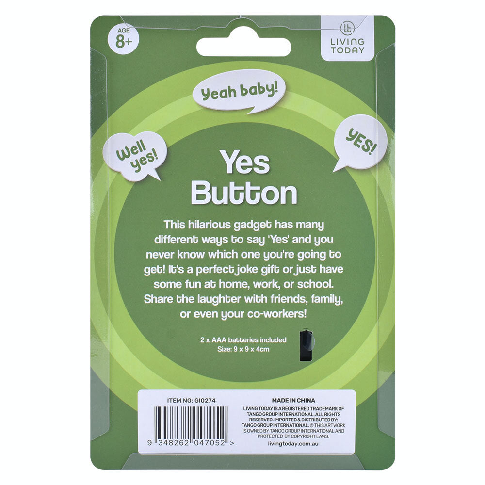 Living Today Yes! Sound Effect Novelty Joke Button 8+
