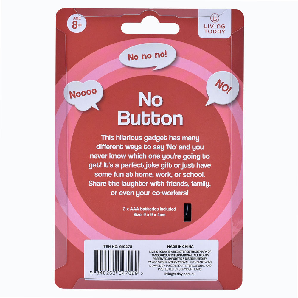 Living Today Yes! and No! Sound Effect Novelty Joke Buttons 8+