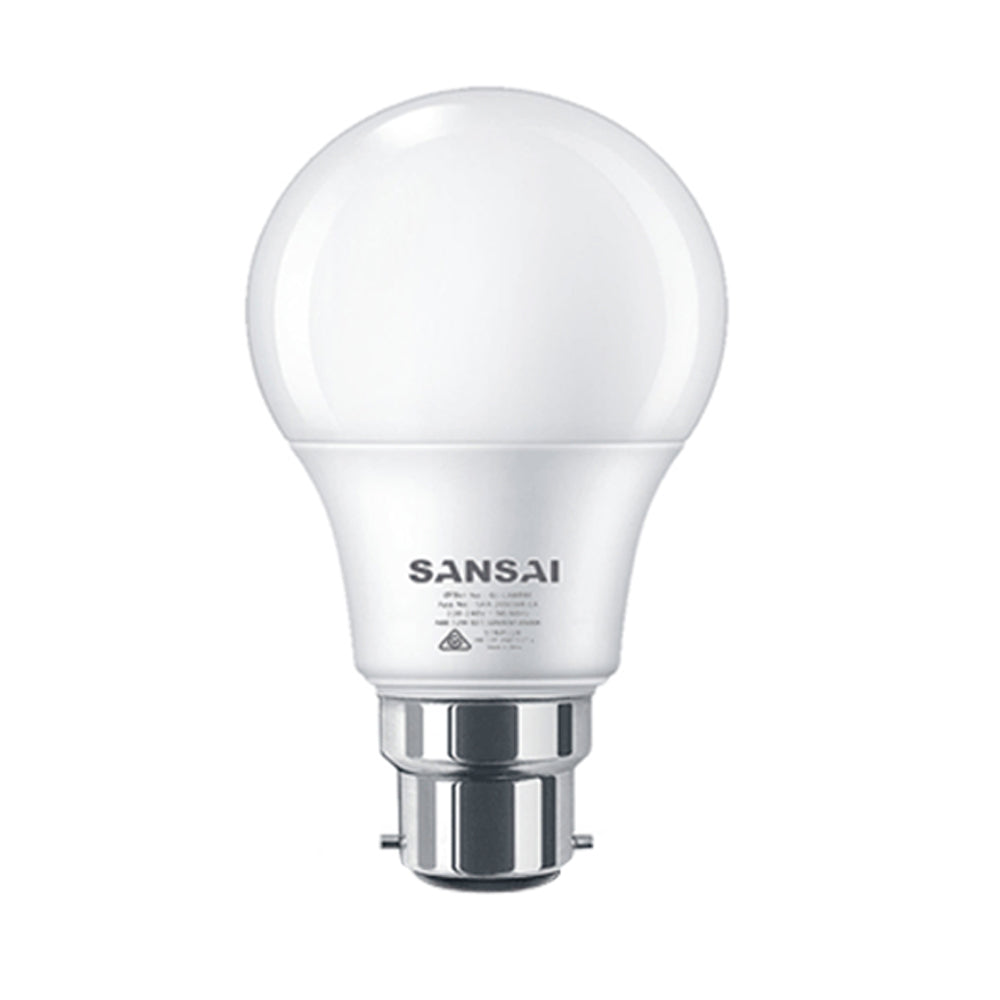 6PK Sansai LED Light Bulb A60 7W B22 Cool White