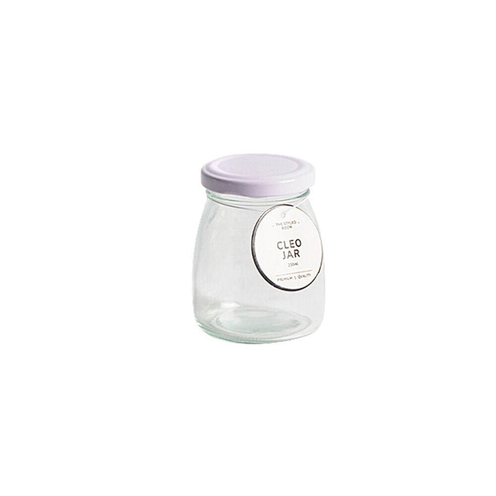 36PK The Styled Room 200ml Cleo Milk Glass Jar Assorted - Black/Gold/White