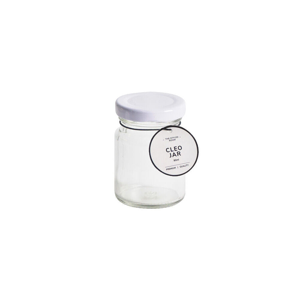 48PK The Styled Room 80ml Round Mini Glass Jar Assorted - Black/Gold/White