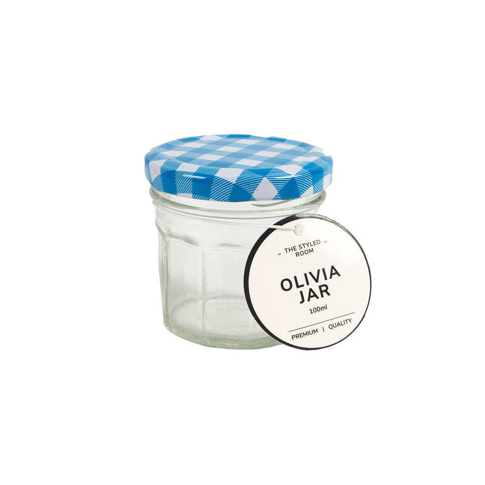24PK The Styled Room 100ml Hex Glass Jar Assorted - Blue/Red