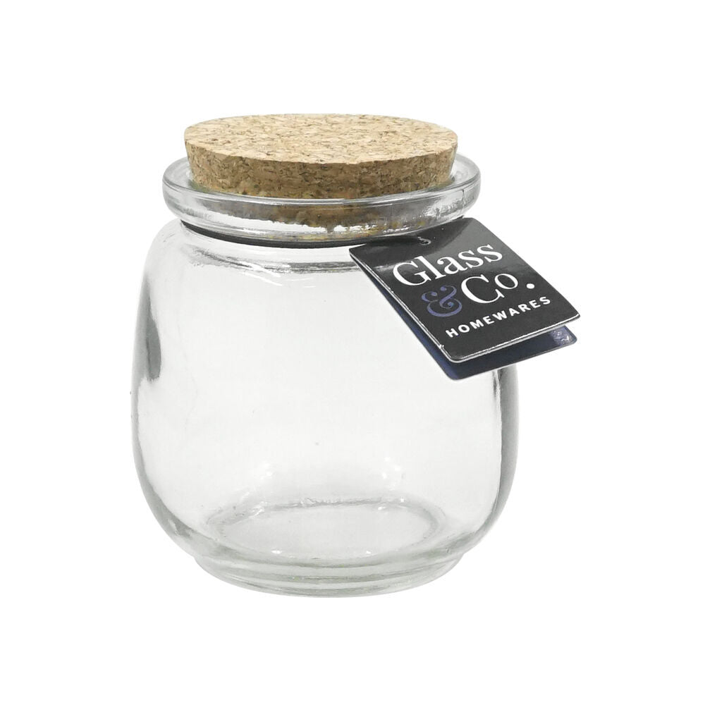 72PK Glass & Co Courtney 300ml Glass Jar w/ Cork Lid - Clear