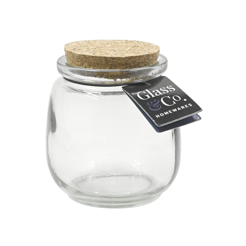 72PK Glass & Co Courtney 300ml Glass Jar w/ Cork Lid - Clear