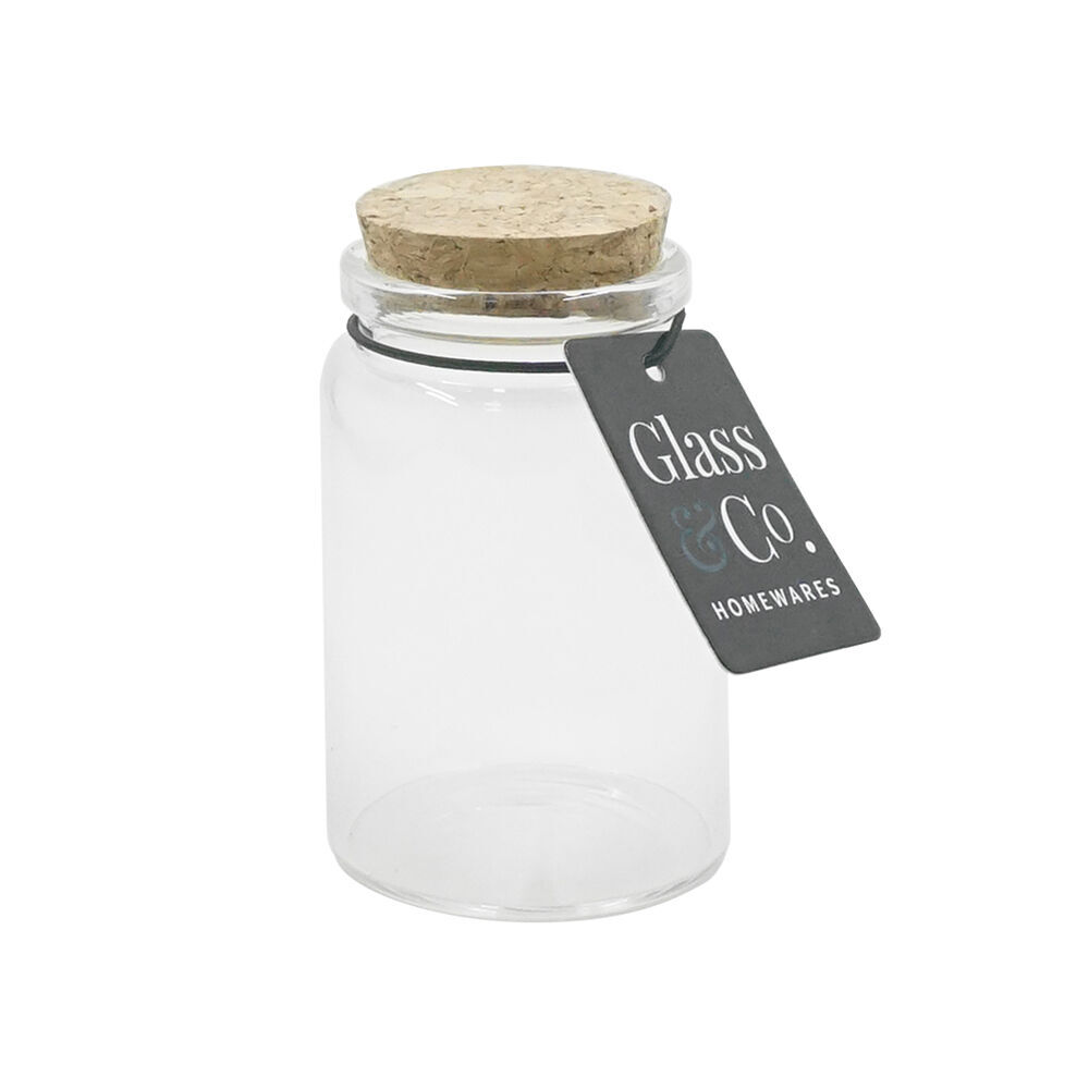24PK Glass & Co Courtney 90ml Glass Jar w/ Cork Lid - Clear