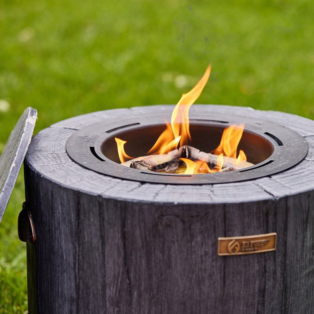 Eco Fuego Charcoal Coloured Wax Candle Fire Pit Set
