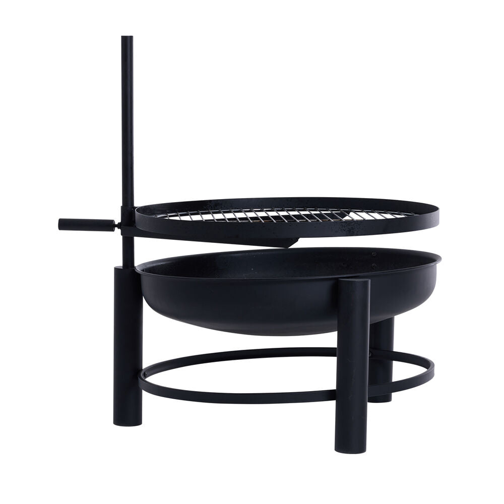 Glow 64x80cm Carolina Fire Pit w/ BBQ Planchia Grill Black