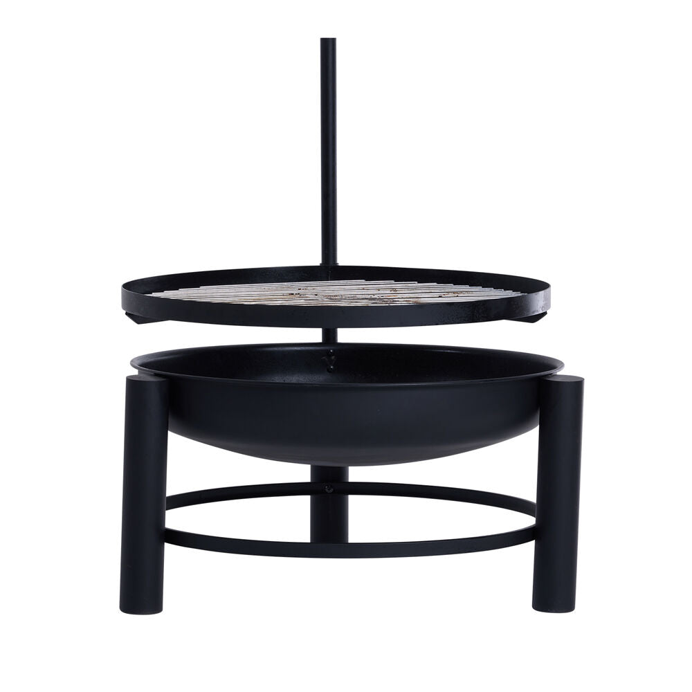 Glow 64x80cm Carolina Fire Pit w/ BBQ Planchia Grill Black
