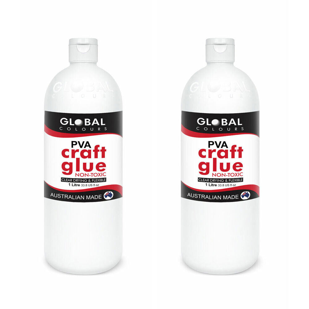 2PK Global PVA Art & Craft Multi-Purpose Water-Based Adhesive Glue 1Litre