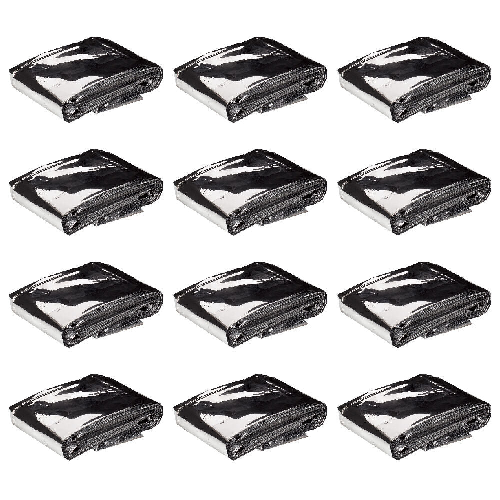 12PK Elemental Compact Emergency Blanket 200x137cm - Black