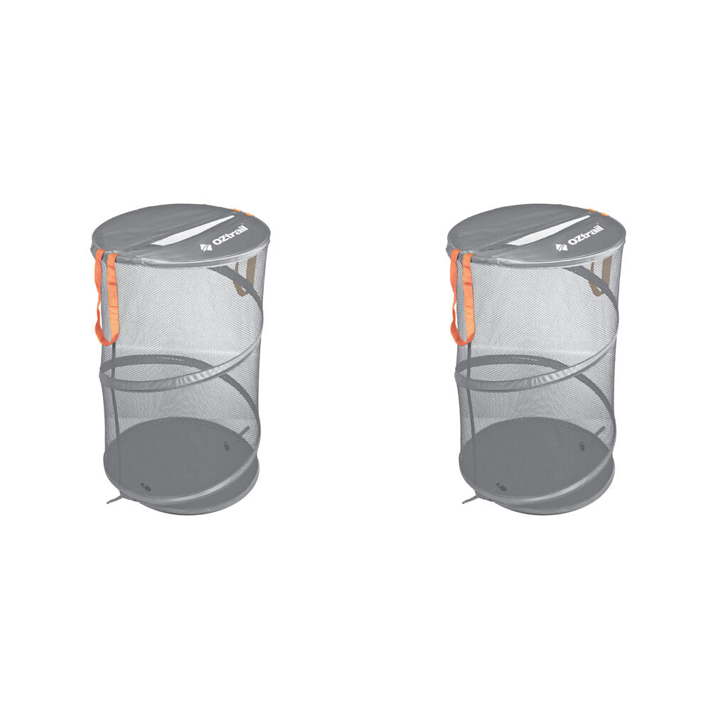 2PK Elemental 75L Portable Collapsible Laundry Hamper 63x40cm - Grey